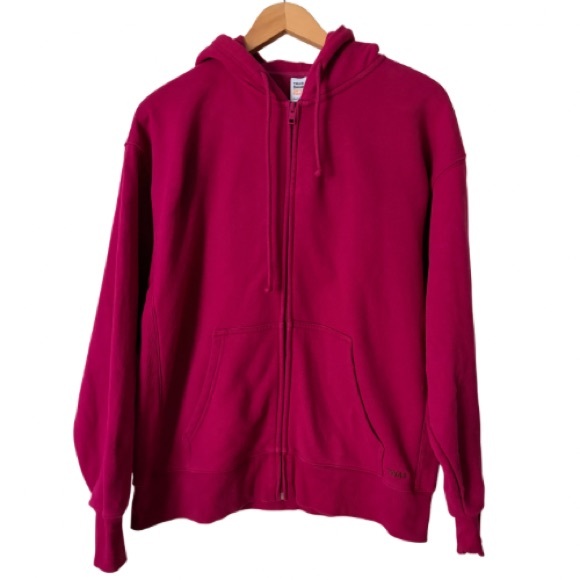 TNA Tops - TNA Aritzia Fuchsia Sweatfleece Terry Fleece Hoodie, Boyfriend Fit, Small